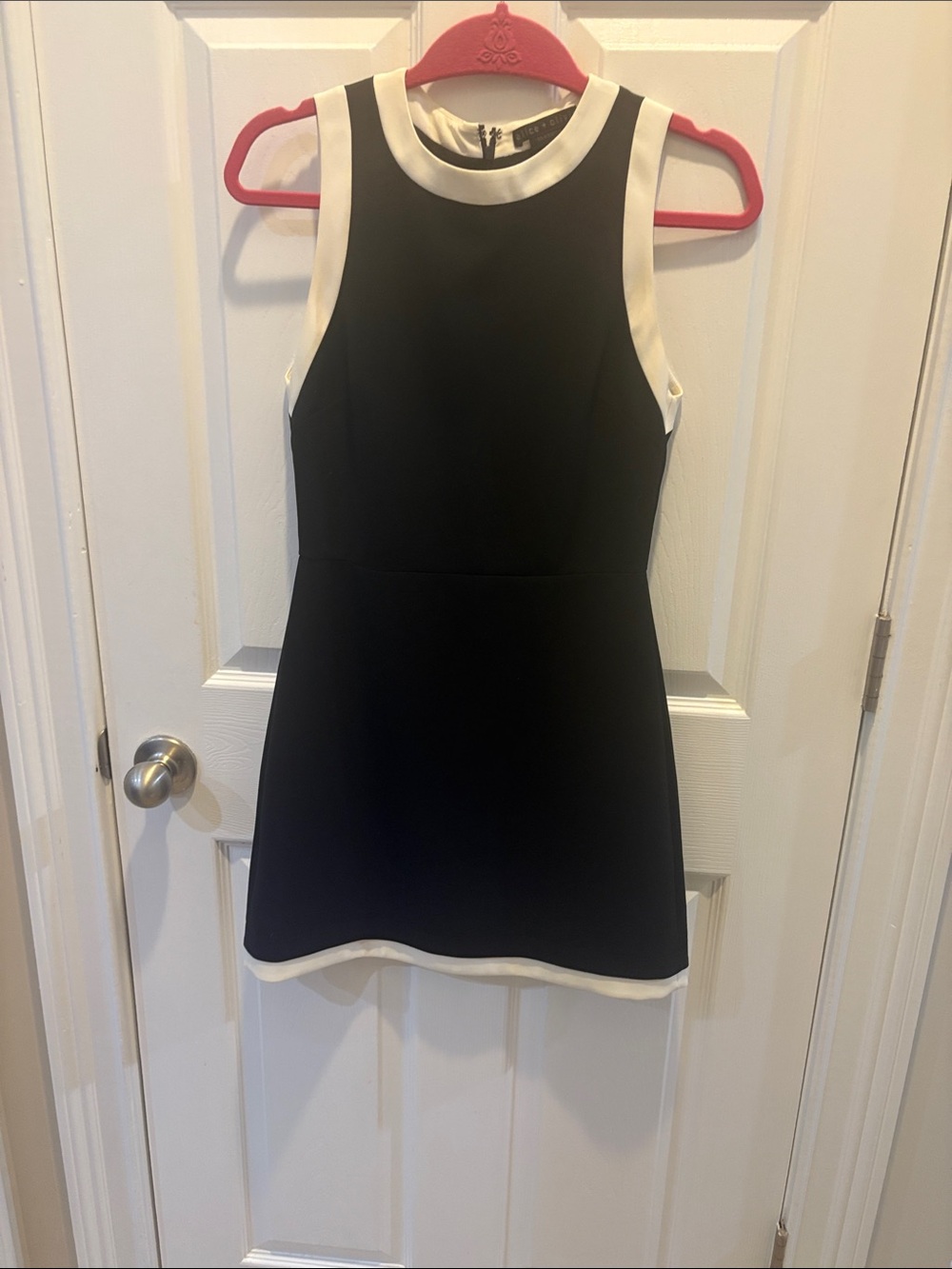 Alice + Olivia Black Dress with Cream Trim
